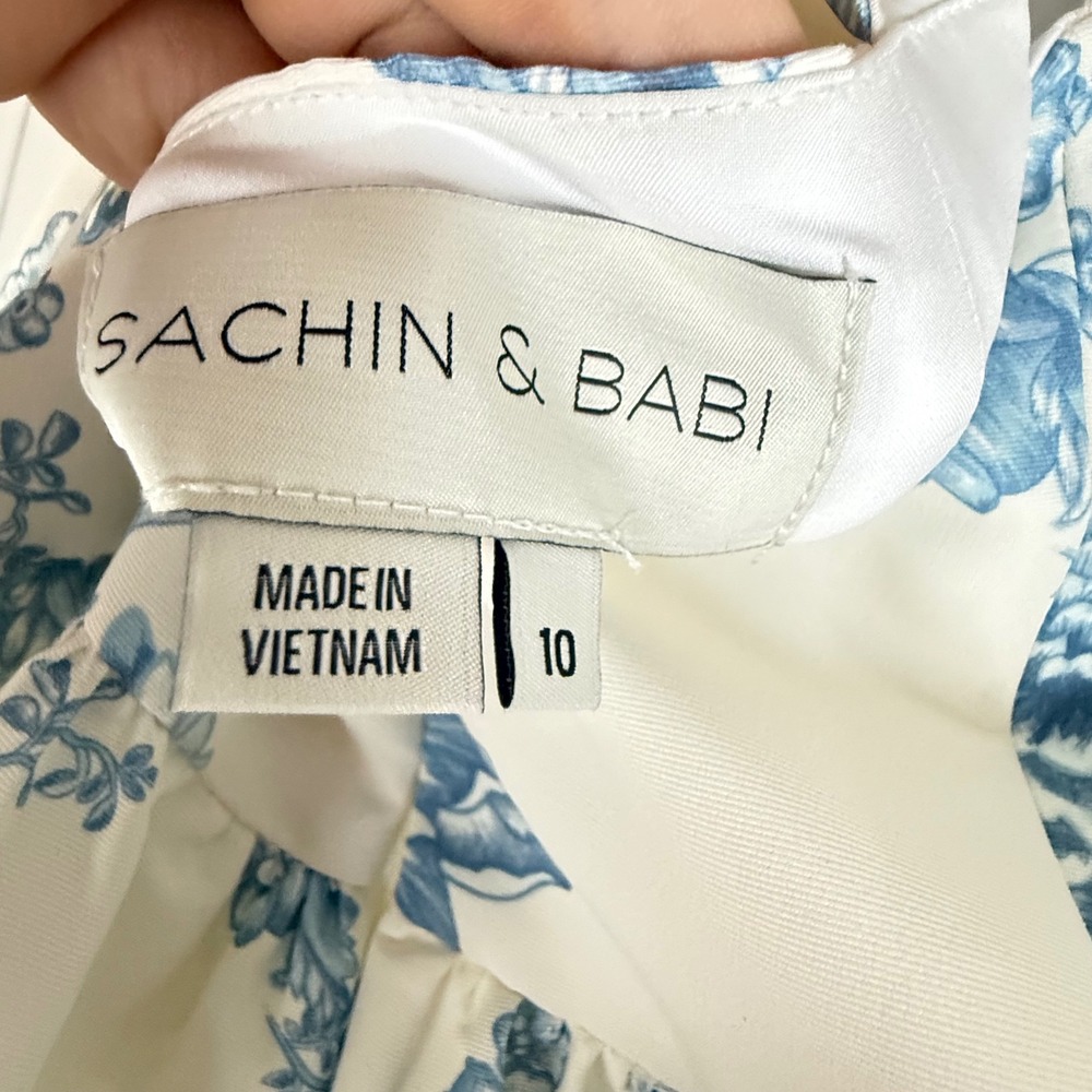 Sachin & Babi Blaine Taffeta Square Neck‎ Midi Dress Size 10 - Picture 4 of 4